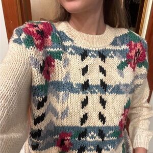 Cozy Floral Knit Sweater